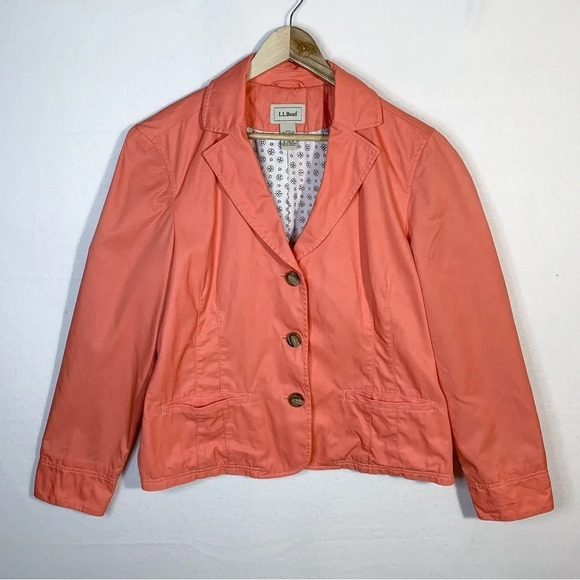 L.L. Bean Jackets & Blazers - L.L. Bean Coral 100% Cotton Blazer Jacket